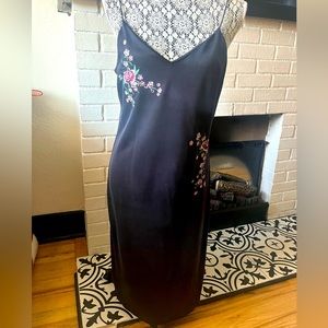 Topshop slip dress black floral
